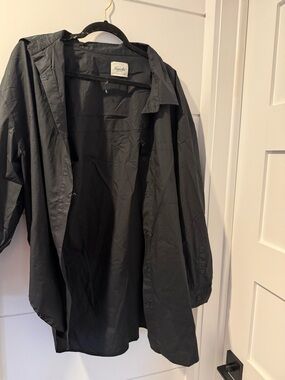 Oversized black button up